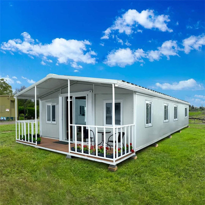 Expansion de la maison de conteneur avec terrasse de luxe mobile 20 pieds 40 pieds maisons modulaires