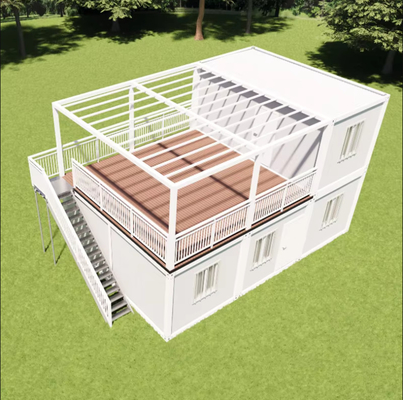 Maison de conteneurs de 20 pieds pour la vie et le stockage avec une structure en acier léger